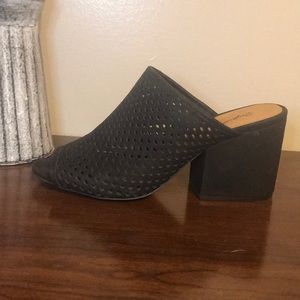 Black Mule Chunky Heel | Shoe |Open Toe |Slide